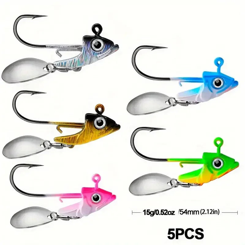Lot de 5 Têtes Plombées High‑Performance – Jig Head Crank (7 g à 15 g)