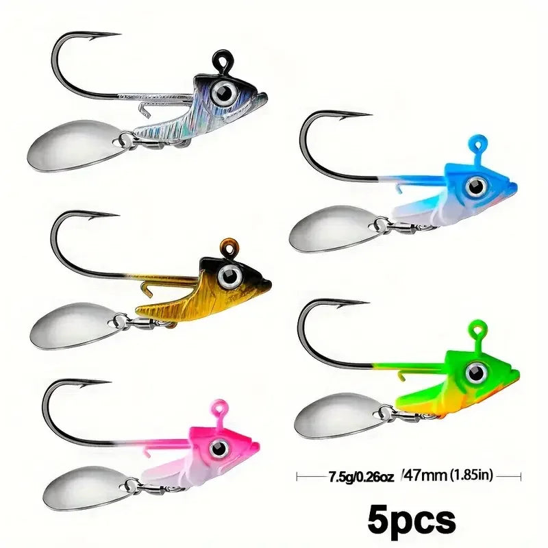 Lot de 5 Têtes Plombées High‑Performance – Jig Head Crank (7 g à 15 g)